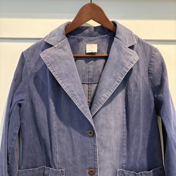 True Vintage Sears Denim Jacket Women M Chore Workwear Chambray Blazer‎ 70s 80s - Picture 4 of 13